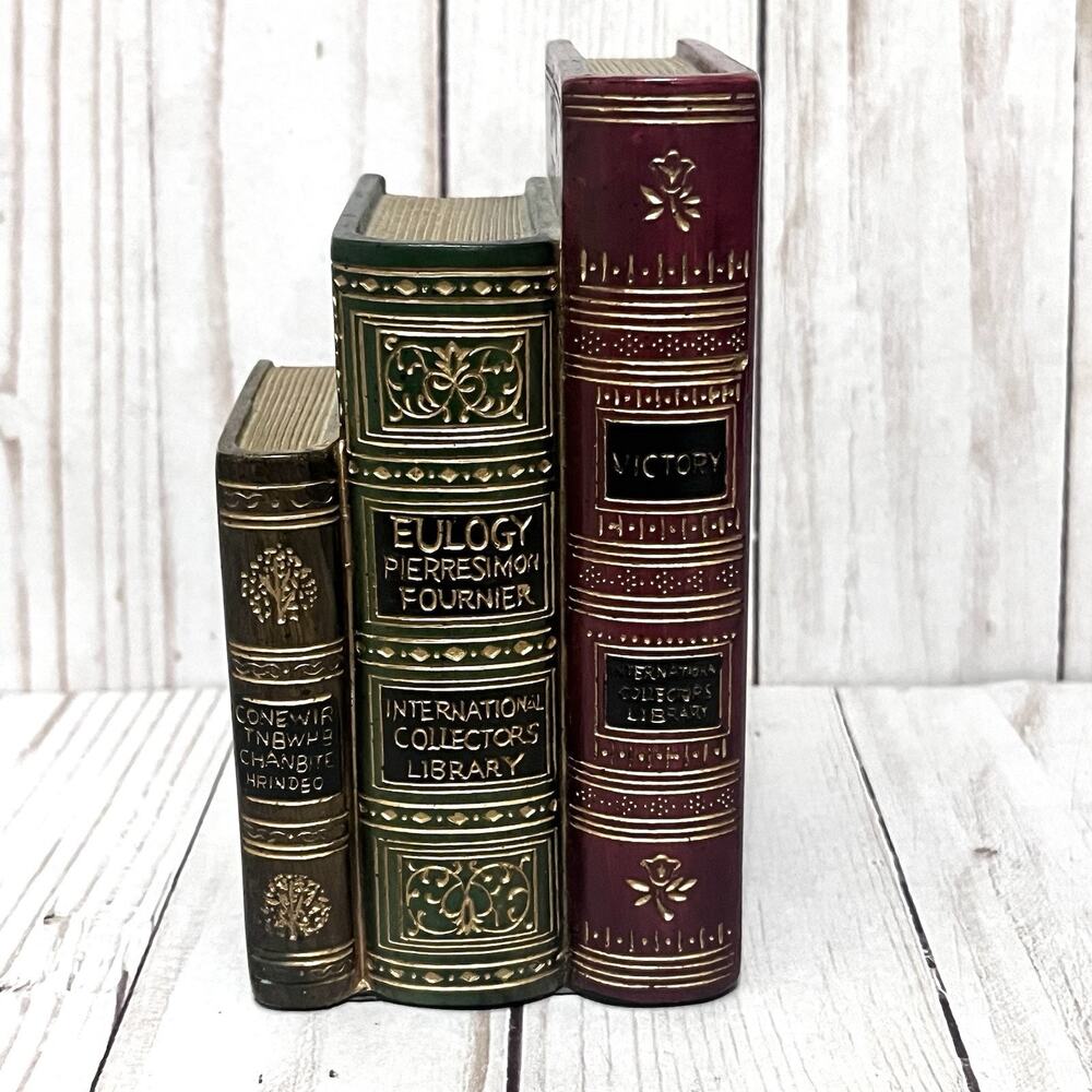 Vintage Library Faux Books Bookend Gilded Pages Victory/Gone with the Wind (1)